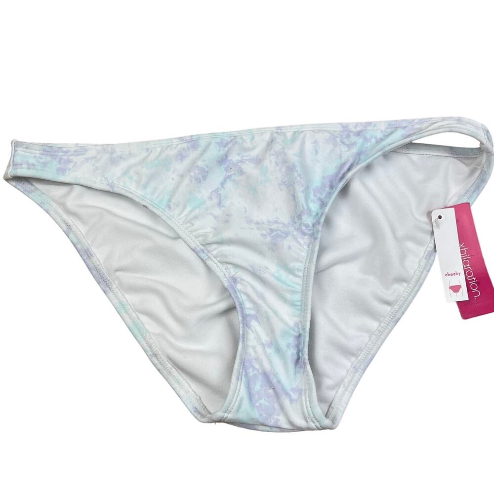 Xhilaration Juniors' Blue Tie-Dye Cheeky Bikini Bottom - Size Large - NWT